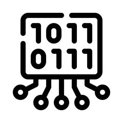 Binary code line icon