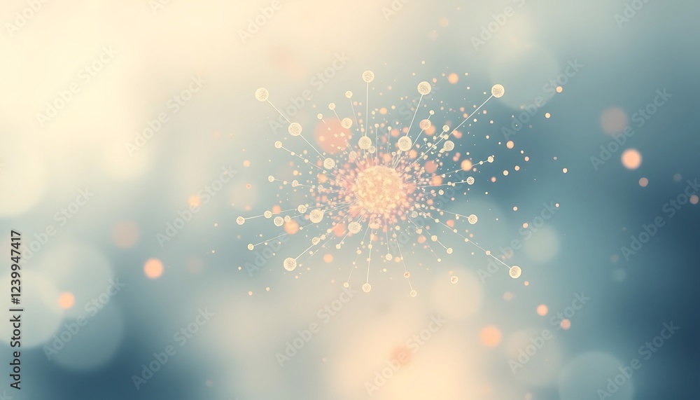 Poster abstract network connecting nodes in soft hues