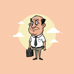 Cartoon Businessman Illustration Happy Retirement Image