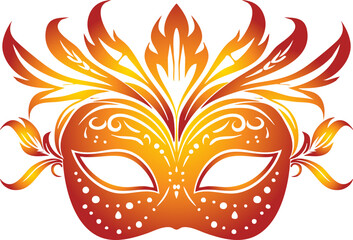 Elegant Brazilian Carnival Mask Illustration Gradient Color