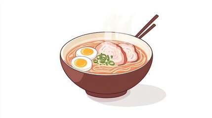 Delicious Steaming Bowl of Ramen Noodles.