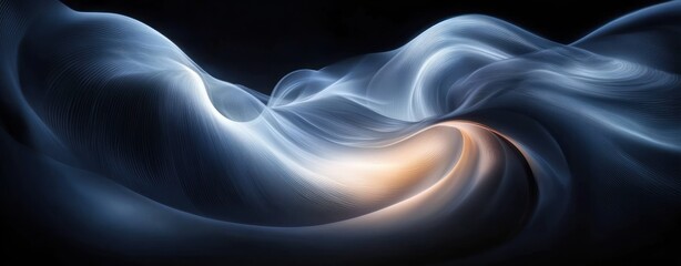 Fototapeta premium Surreal Abstract Composition Ethereal Light Flowing Curves Spirals Tranquility