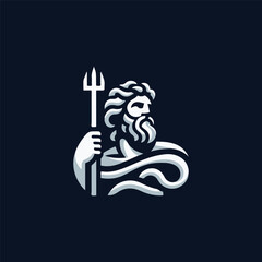 Poseidon God Symbol Logo