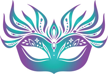 Elegant Brazilian Carnival Mask Illustration Gradient Color