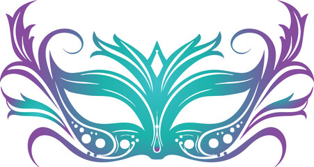Elegant Brazilian Carnival Mask Illustration Gradient Color