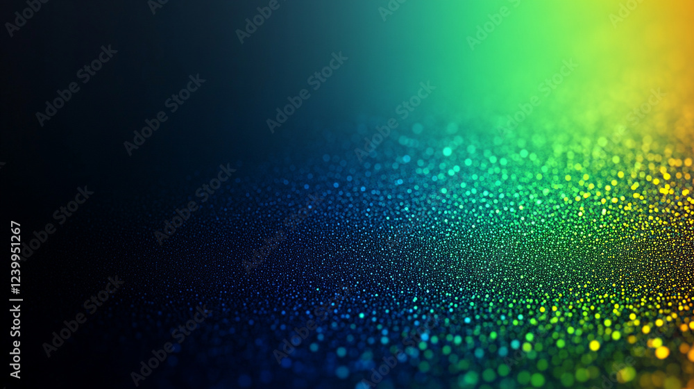 Poster dark green-blue grainy gradient background with a black backdrop, featuring a noise texture effect. 