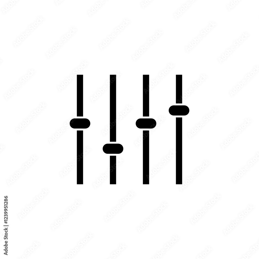 Poster equalizer icon, sound mixer vector illustration for web and app..eps