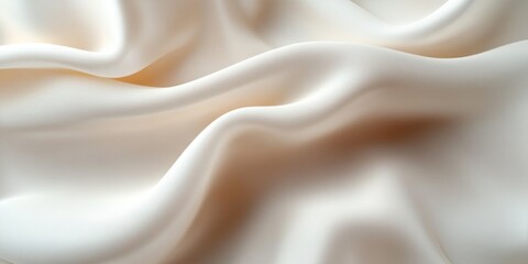 Close Up of Silky White Fabric Draped Texture Background Luxury Decoration