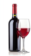 A Bottle of Red Wine and a Glass, Ready to be Enjoyed.