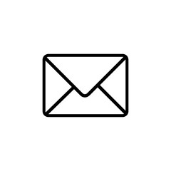 Letter icon, email sign. vector flat black simple linear illustration for web and app..eps