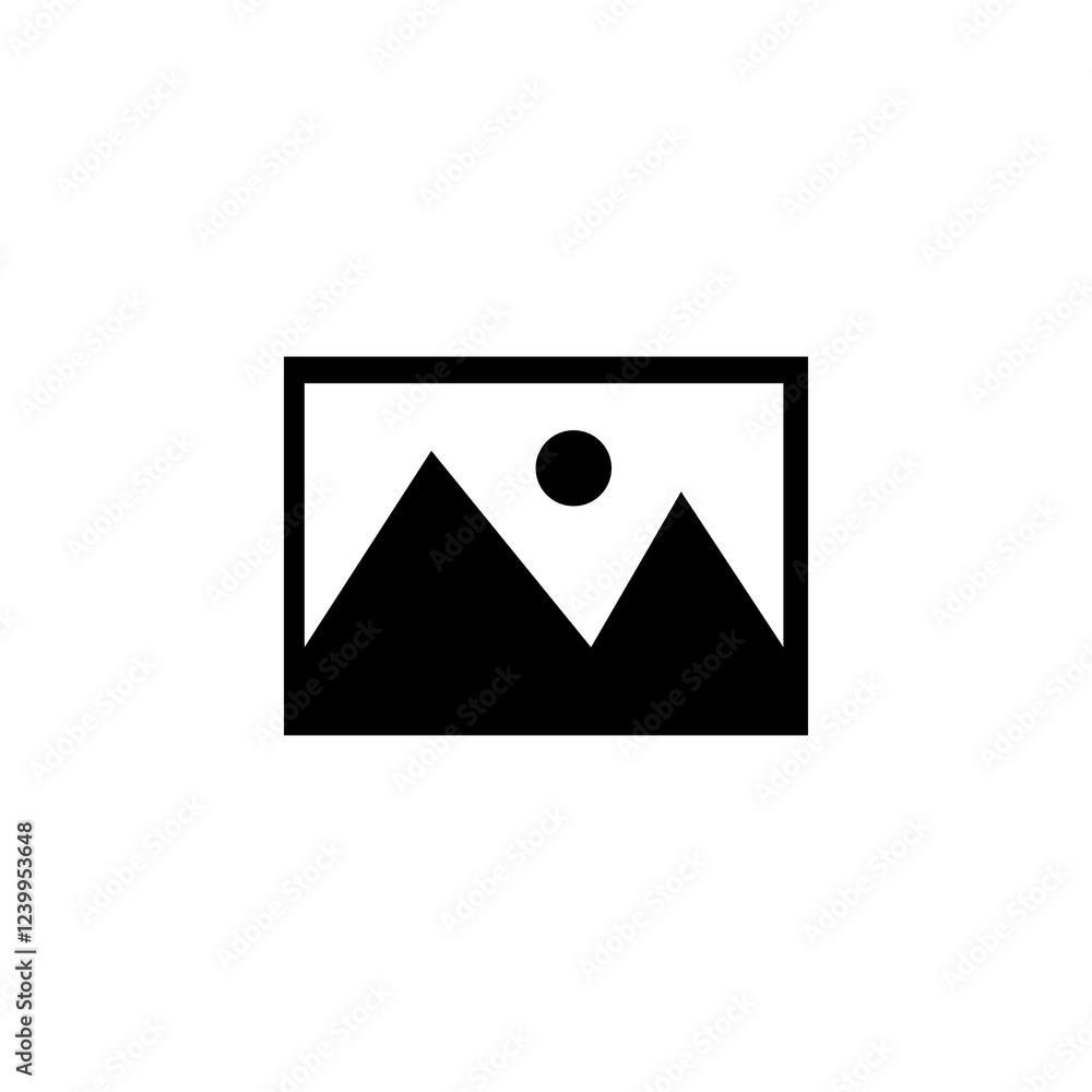Poster no image available icon.vector flat black simple trendy style illustration for web and app..eps