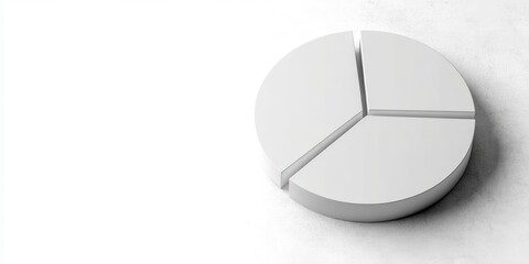 Minimalistic White Pie Chart on White Background Business Diagram for Financial Growth and Investment Statistics