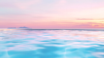 Obraz premium serene lagoon with pastel skies and clear turquoise water reflects tranquility