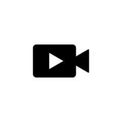 Video camera icon. vector flat black simple trendy style illustration for web and app..eps