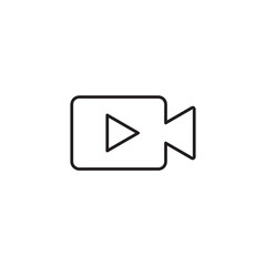 Video camera icon.vector fla black simple linear illustration for web and app..eps