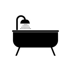 Bath, bathroom, shower icon.vector flat black simple trendy style illustration for web and app..eps