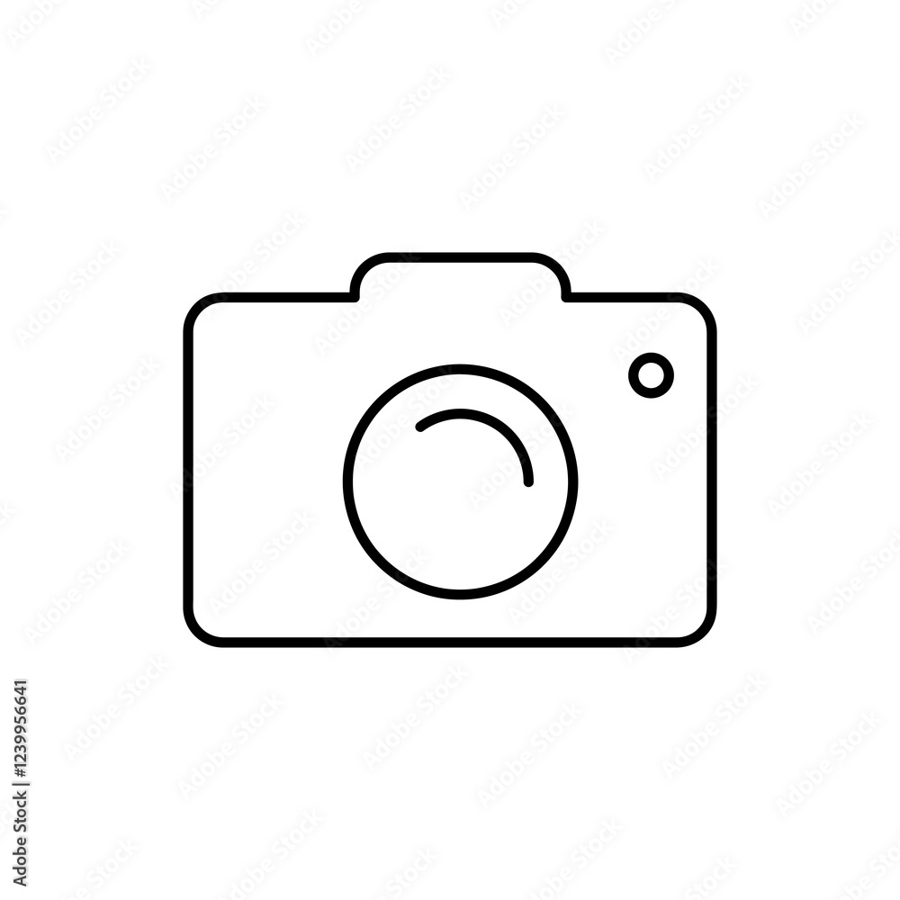 Poster camera icon. photo allowed sign.vector flat black linear illustration for web and app..eps