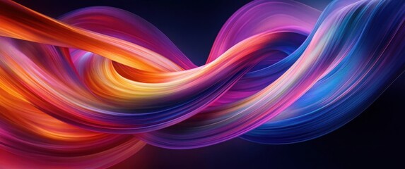 Fototapeta premium Abstract Colorful Ribbons Dynamic Wave Design Modern Art Background