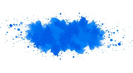 Abstract Blue Watercolor Splashes and Blots High Resolution Digital Painting Background Texture
