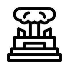 Carbon Emission Factory line icon