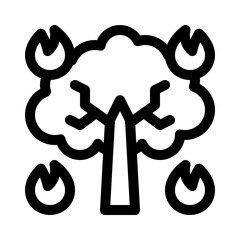 Burning Forest line icon