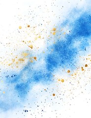 there is a blue and gold dust cloud with gold dots