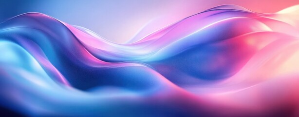 Fototapeta premium Abstract Fluid Design with Soft Pastel Blue and Pink Colors Smooth Curves and Ethereal Lighting