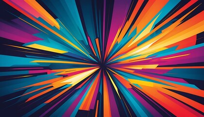 Fototapeta premium Abstract Colorful Radiating Lines Burst Design