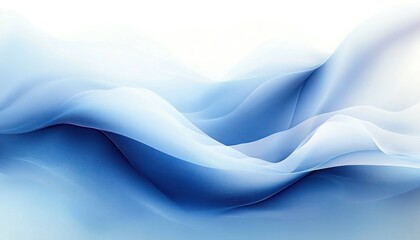Fototapeta premium Abstract Wavy Blue Landscape Digital Art with Ambient Lighting and Fluid Shapes