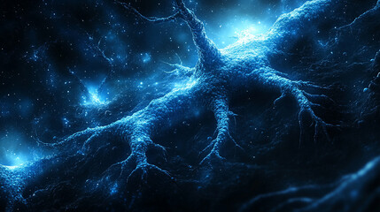 Stunning 3D render of neurons showcasing intricate nerve cell networks. Vibrant colors highlight neural connections, symbolizing complexity, cognition, and the vastness of the human mind.

