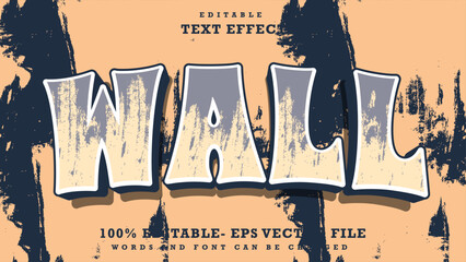 3d Grunge Word Wall Editable Text Effect Design