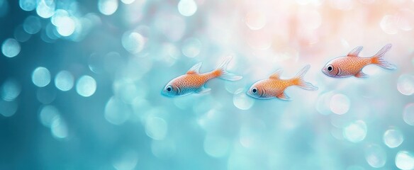 Religious Greeting Card for Confirmation, Communion, Baptism with Fish Symbols on Pastel Background