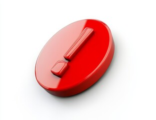 3D red exclamation mark button.