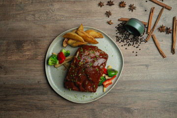 BBQ pork Ribs  Food style