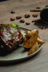 BBQ pork Ribs  Food style