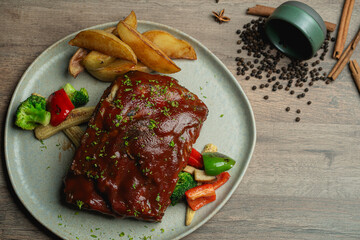 BBQ pork Ribs  Food style