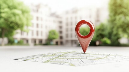 Gps pin highlights location on map for easy navigation and search