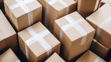 Professional Movers Packing Boxes, 
