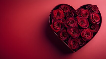 heartshaped box of red roses