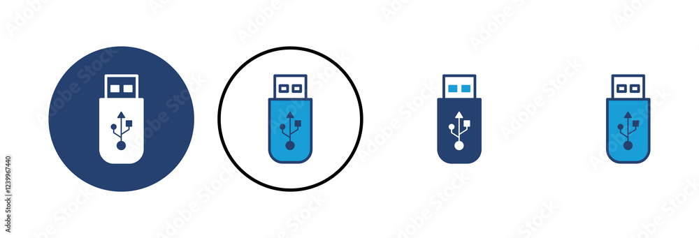 Poster usb icon vector. flash disk icon vector