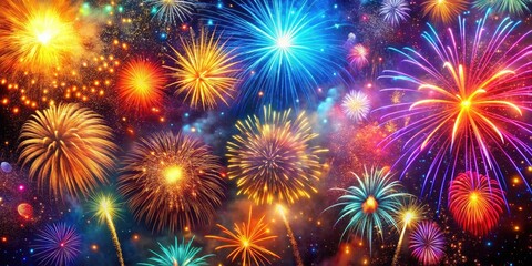 Fototapeta premium Festive firework texture: abstract art background ideal for celebratory designs and wallpapers.