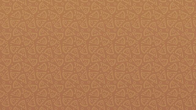 a brown and tan pattern background with a lots of pizza pieces