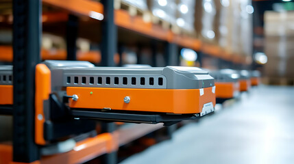 Automated warehouse system with advanced robotic storage solutions in action.