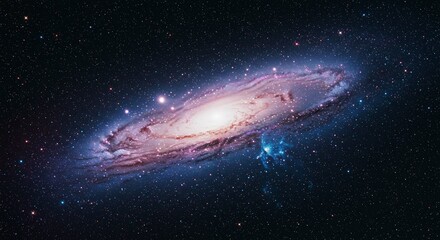 Majestic Spiral Galaxy in Deep Space Celestial Nebula Cosmic Dust and Starry Night