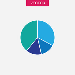 Circular chart, vector pie chart icon trendy style illustration for web and app..eps