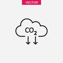 Co2, ecology, cloud icon.vector flat black simple illustration for web and app..eps