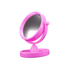 a 3d render of pink mirror isolated on white background