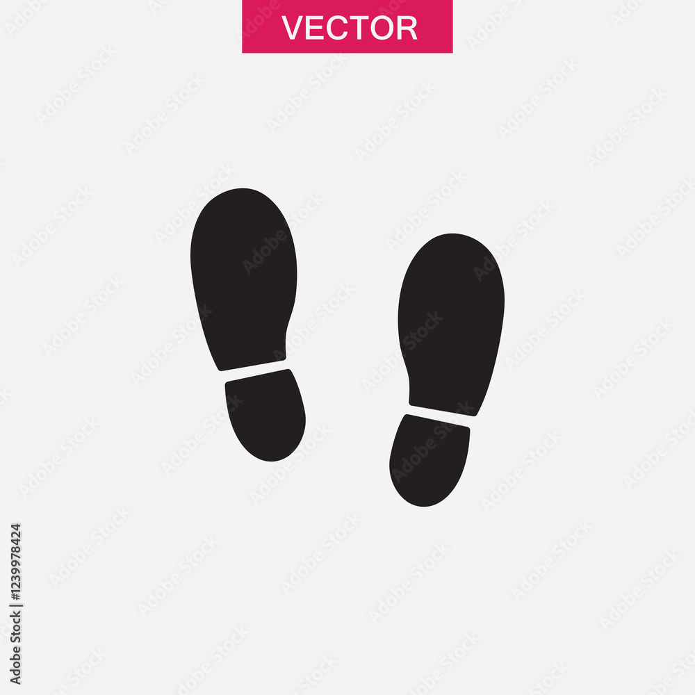 Poster shoe print icon.vector flat black simple trendy style illustration for web and app..eps