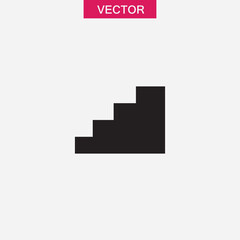 Fototapeta premium Stairs, stairwell, up icon. vector flat black simple trendy style illustration for web and app..eps