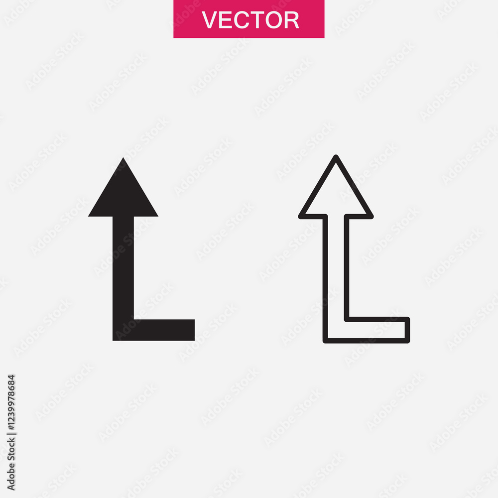 Poster up arrow icon. vector flat black simple trendy style illustration for web and app..eps